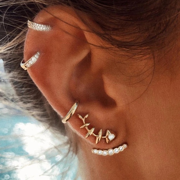 Earrings Jewelry - Earrings Post Cuff Multi Layering Gold Jewelry